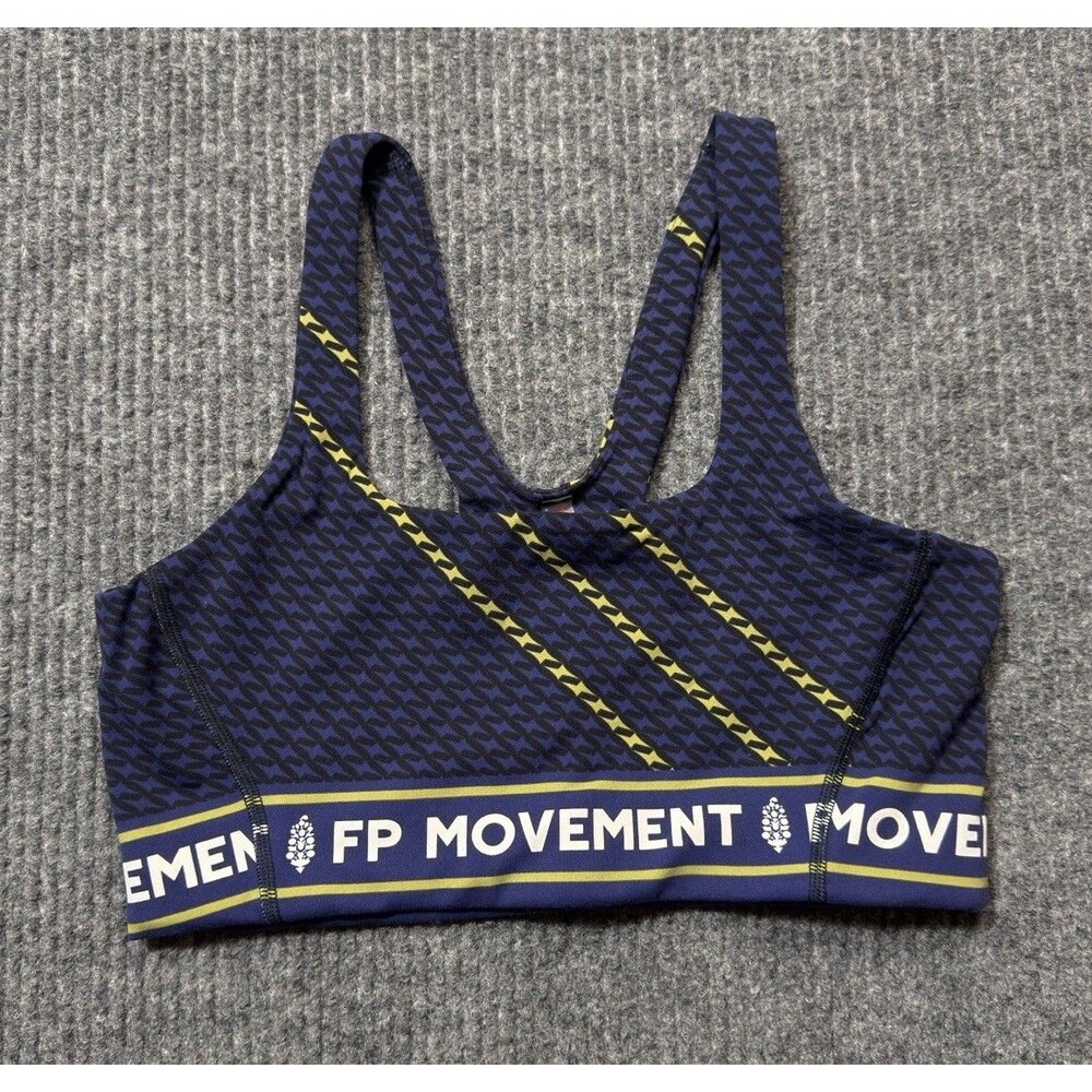 Free People FP Movement Size Small Never Better Square Neck Logo Sports Bra NEW